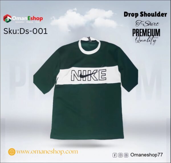 Premium Drop Shoulder T-Shirt for Men in various colors, made from Nike China Fabrics, displayed for the Eid Special Offer in Oman.