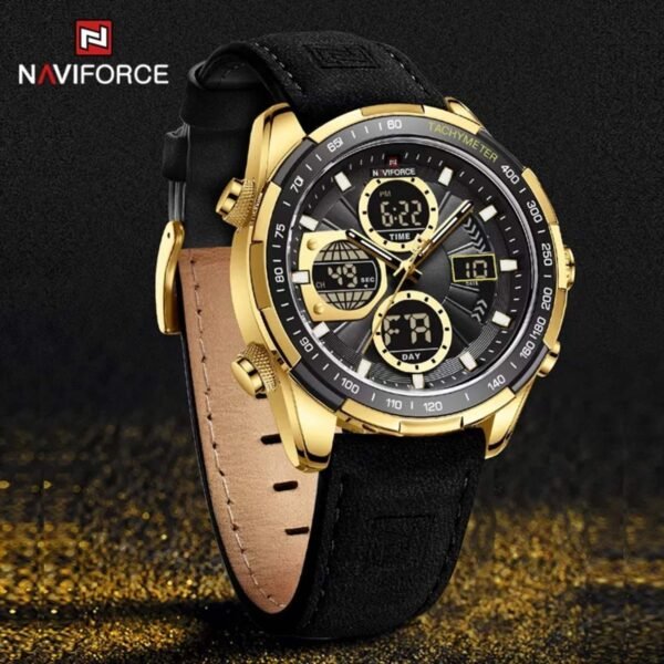 🔹 Navi Force NF9197L – Stylish Leather Watch for Outdoor Enthusiasts in Oman - Image 2