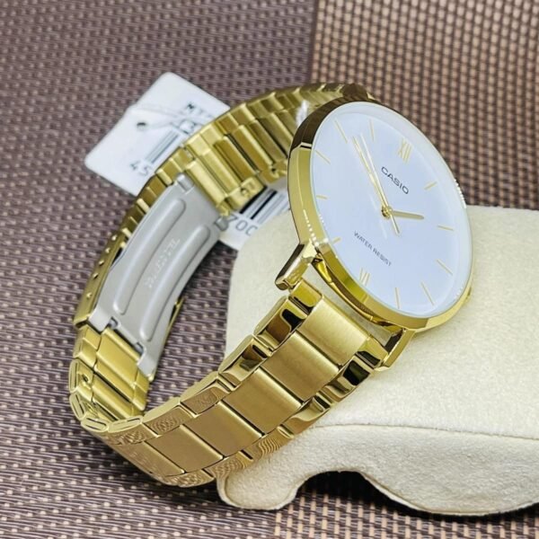 CASIO MTP-VT01G-2B 🔥 Original Gold Men’s Watch – White Dial | Stylish & Affordable - Image 3